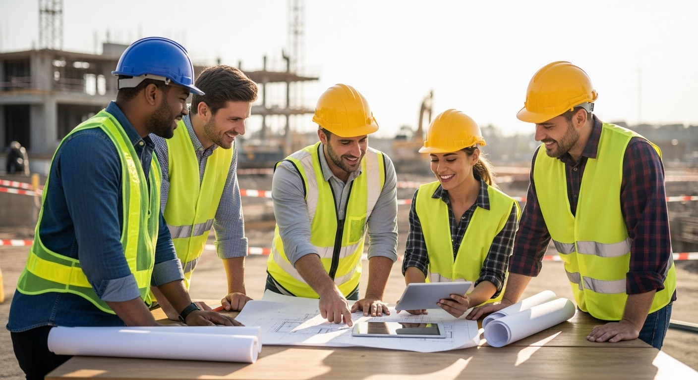 Equipe sur chantier