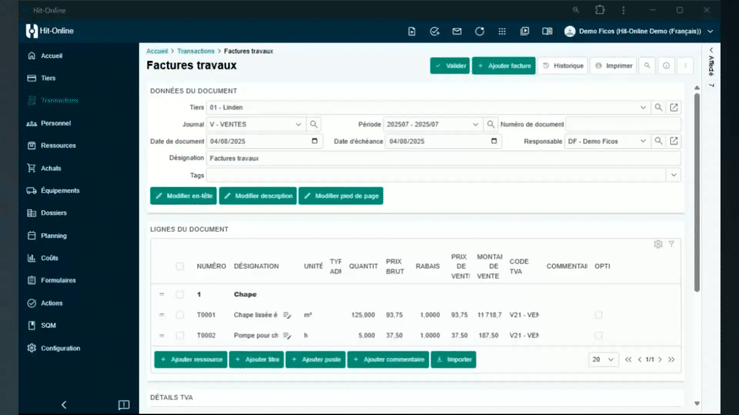Add appendix to invoice