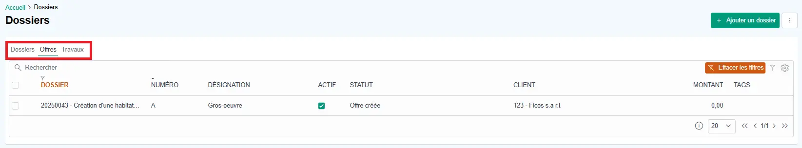 Projects informations