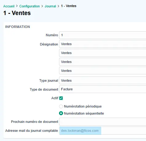 Adresse email par journal