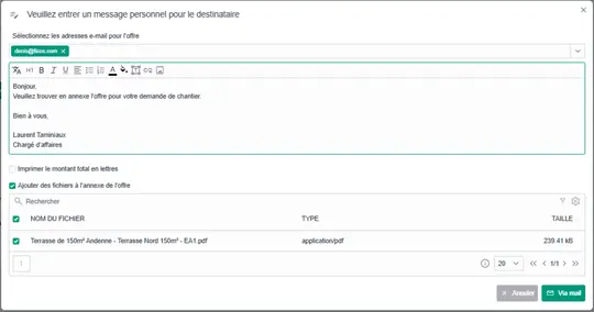 Sélection des pièces jointes