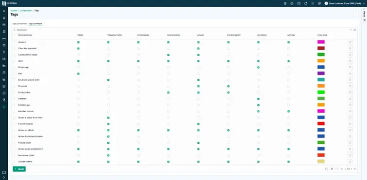 Gestion des tags