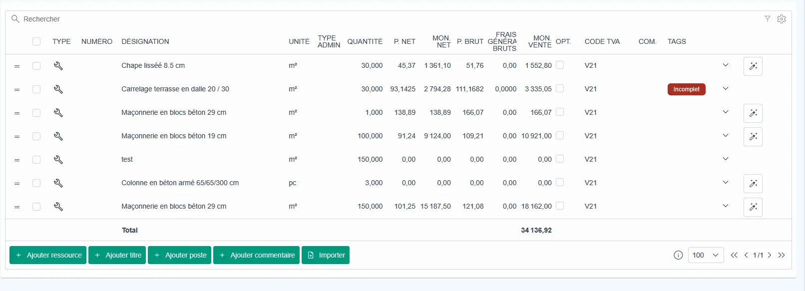 Using tags in offer or project positions